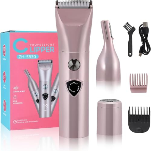 für Frauen, 3-in-1 Rasierer IPX7 Wasserdicht, Epilierer mit LED-Anzeige, für Gesicht, Achseln und Bikinizone Ideale Körperrasur für Zuhause und Reise