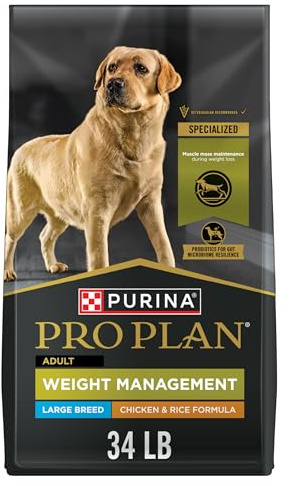 Purina Pro Plan Weight Management Large Breed Dog Food, Chicken, 34 lb Bag