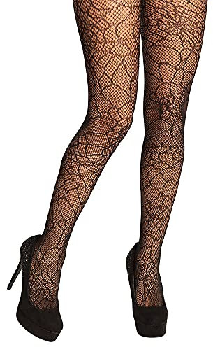 Boland 87844 - Strumpfhose Spider, Damen Erwachsene, Schwarz mit Spinnenweben-Muster, Kostüm, Hexen, Spinnen, Spinnennetz, Zubehör, Karneval, Mottoparty, Halloween