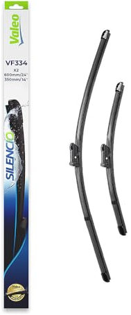 VALEO Silencio Escobilla - VF334 - Kit de Alto Rendimiento, Visibilidad Superior en Carretera, Fácil Instalación, Hojas Planas Originales de 600mm/350mm - Delanteras - Juego de 2 Escobillas - 574394