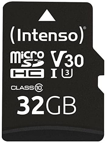 Intenso Professional microSDHC 32GB Class 10 UHS-I, U3, V30 Speicherkarte inkl. SD-Adapter (bis zu 100 MB/s), schwarz
