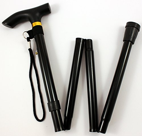 Gehstock faltbar - Schwarz - 2 Stück Gehhilfe - K&B Vertrieb- Spazierstock Stock Krückstock Wanderstock Gehstütze 1021