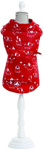 Croci Regenmantel für Hunde, regenfest, Nylon, 35 cm, Rot
