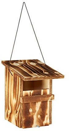 Dehner Natura Premium Wildvogel Nistkasten Halbhöhle, Vogelhaus / Vogelnistkasten für Wildvögel, robust, 70 mm Einflugloch, ca. 27.5 x 15.5 x 24.5 cm, Holz, braun