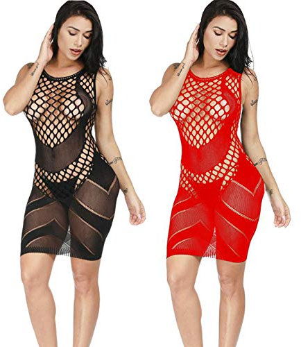 LOVELYBOBO 2 Pack Damen Dessous Frauen sexy erotik nachtwäsche sexy Versuchung Nightgown Unterwäsche Spitze Clubwear Siamese Babydollkleid Dessous