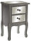 DRW Nachttisch mit 2 Schubladen aus Holz und Spiegel in Silber 40 x 30 x 60 cm, 40x30x60cm