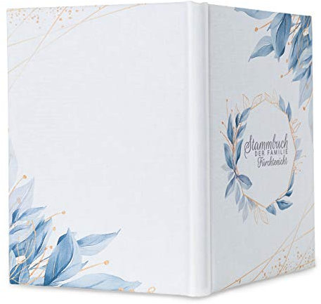 Hochzeitideal Stammbuch der Familie Familienstammbuch bedruckten Buchbinderleinen (505 - Thea personalisiert)