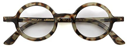 LONDON MOLE Lunettes Lunettes de lecture Moley | Lunettes rondes | Lecteurs sympas | Lunettes de lecture élégantes | Hommes Femmes Unisexe | Écaille grise | + grossissement 1.5