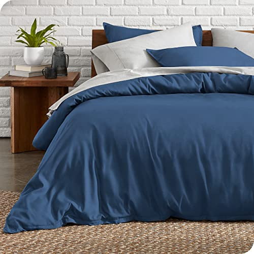 Bare Home King Size Duvet Cover Set - Premium 1800 Ultra-Soft Duvet Cover - Lightweight, Cooling - Includes 2 Pillowcases (Dark Blue)