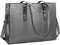 Lubardy Laptop Bags for Women Tote Bag 15.6 Inch Leather Large Ladies Handbag Work Bag Designer Business Shoulder Shopping Office Bag Grey