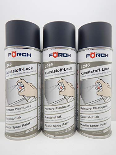 Förch L246 Lot de 3 bombes de peinture plastique Anthracite 400 ml