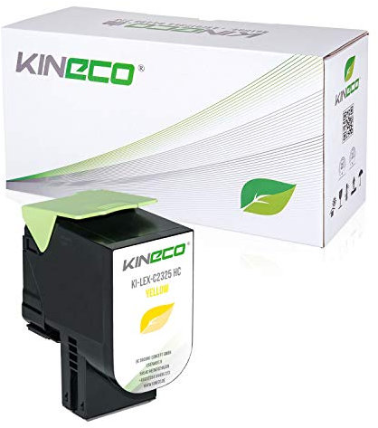 Kineco Toner mit CHIP kompatibel für Lexmark C2325dw C2425dw C2535dw MC2325adw MC2425adw MC2535adwe MC2640adwe C2320Y0 Yellow