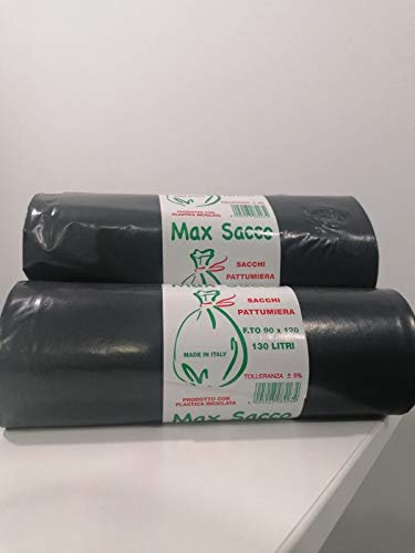 Bags 5 Black Large Heavy Duty Garbage Bin 90 x 120 cm 120 Litres 1 kg CF Paper