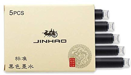10pk Jinhao Baoer Replacement Fountain Pen BLACK Ink Cartridges - International Standard Size...