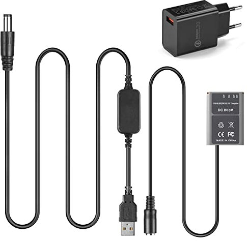 PS-BLS5 Dummy-Batterie BLS-5 DC-Koppler-USB-Kabel für Olympus Pen E-PL7 E-PL5 E-PM2 Stift 1 1s OM-D E-M10 E-M10 Mark II III