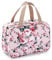 IGNPION Woman Large Travel Toiletry Bag Waterproof Wash Bag Make up Organizer Bag Cosmetic Bag Swimming Gym Bag (Pink Flower)
