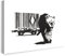 Printistico Leinwandbild Banksy Street-Art Leopard Barcode - Konsum-Kritik Globalisierung, Moderner Kunstdruck Canvas - Wohnzimmer, Inneneinrichtung Deko