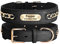 Didog Hundehalsband aus echtem Leder, geflochtenes Leder, personalisiert mit graviertem breitem Namensschild, verstellbare und langlebige Hundehalsbänder für mittelgroße und große Hunde, schwarz, L