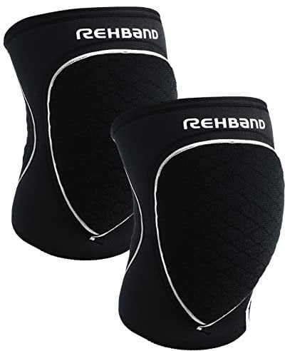 Rehband Knieschützer für Volleyball, Handball & Hallensport, Neopren Knieschoner komfortabel & enganliegend, Sport-Knieprotektor für Damen & Herren, Farbe:Schwarz - 1 Paar, Größe:M