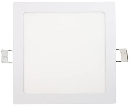 Popp® Pack x1 Placa Downlight LED Empotrable Cuadrado 20W corte de Techo 205x205mm 1800Lm Luz blanca 6000K chip No flicker LUMILEDs, para oficina,pasillos,domitorio,salón(20W 6000K)