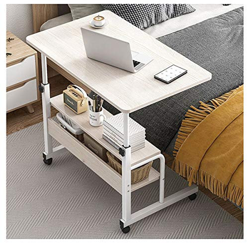 TAISK Betttisch, Computer-Stehpult, fahrbar mit Rädern, tragbarer Beistelltisch für Bett, Sofa, Krankenhaus, Lesen, Essen