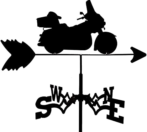 Metall Wetterfahne mit Flugzeug Motorrad Ornament, Wetterfahne Gartenstecker Windfahne Edelstahl Windrichtungsanzeige Garten Hofdach