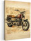 MuchoWow© Leinwandbild 60x80 cm Dekoration Wohnzimmer Bilder Aufhängen Wall Decoration Living Room Wohnungs Deko Moderne Vintage - Motor - Papier - Fahrzeug