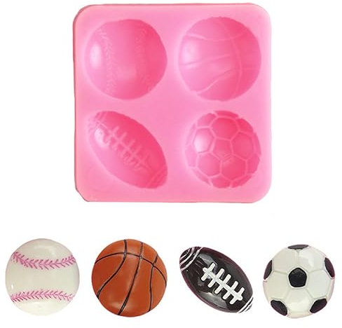 TTOA Silicone Sports Mould | Football, Rugby, Baseball | 3D Cake Decoration | Random Color
