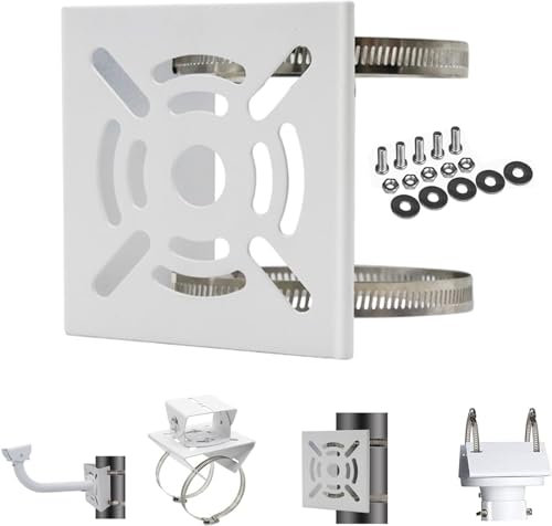 Universelle Wandhalterung mit 2 Ringen für die universelle vertikale Mastmontage von Überwachungskameras; robuste Metallhalterung mit Ringen für die Montage von CCTV-Kameras/Pendants/Solarmodulen