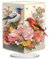 Starnearby DIY Diamond Painting Tisch Deko, 5D Diamant Painting Vase mit Blumen und Vögeln Ornamente, Diamant Malerei Stehend Kunst Set, Festliches Geschenk Hausgeschenk (E)