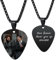 MunkiMix Personalisierte Gitarren Plektrum Halskette für Männer Frauen Coole Charme Felsen Stil Graviert mit Text/Foto Edelstahl Gitarren Anhänger Geschenke für Musikliebhaber (B2)