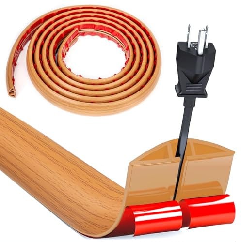 Kabelbrücke, Flexibler Klein Kabelkanal, 3.0m X 3cm Holzmaserung Fussboden Kabelkanal, PVC Bodenkabelschutz, Kabelkanal Aussenbereich Für Büros Wohnungen Lagerhallen Hotels Lager Cable Duct