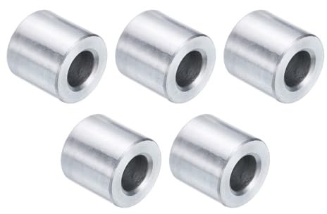 QUARKZMAN 5 Stück Aluminium-Abstandshalter 1/4 Bohrung x 1/2 Außendurchmesser x 3/8 Länge Schrauben-Abstandsbuchse ohne Gewinde für 1/4 Innendurchmesser Schrauben, Bolzen und Stangen