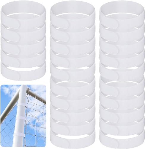 50 Pcs Goal Net Straps Soccer Attachment Straps Soccer Goal Trap White for Holding Soccer Nets to The Goal Posts for Boys Kids Soccer Training, 14 x 0.8 Inch