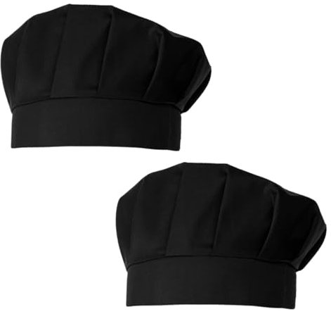 ZAMXHUG 2pcs Gorro Cocina - Chef Hat Ajustable Catering Hairnet Reutilizable Malla Restaurant Beanie Gorro Cocinero Nets Hat, para Hombre/Mujer (Negro)