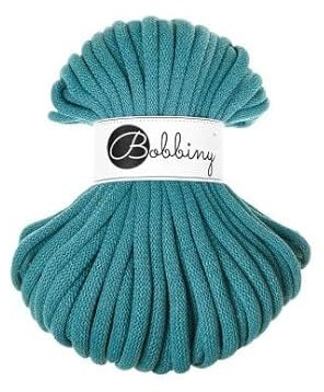 Flechtkordel Jumbo - 9mm - Baumwollkordel Baumwollgarn Garn Kordel Makramee Schnur Kordelband Natur Baumwolle DIY-Basteln 30m - Teal