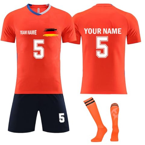 Personalisiertes Fußballtrikot Mit Namens Nummer Logo Für Kinder Erwachsene Männer Frauen Personalisierte Fußball Trikot Shorts und Socken 3 Teiliges Set Benutzerdefiniert Trikot Trainingsanzug