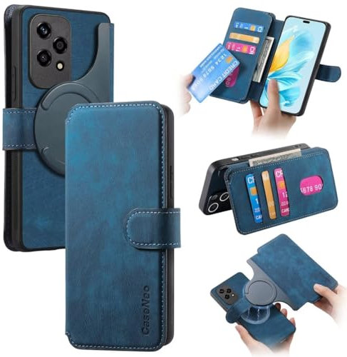 Hülle für Samsung Galaxy A23, Slim Flip Handyhülle Etui Lederhülle mit Kartensteckplatz und Magnetverschluss Leder Wallet Klapphülle Book Case Bumper Tasche für Samsung Galaxy A23 blau