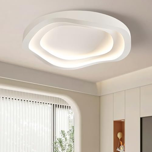 HTsilphelene Moderne Deckenleuchte, 40cm Dimmbare 3000K-6500K Deckenlampe Schlafzimmer, Minimalistische Kreativitätsform Lampe Deckenlampe für Wohnzimmer Schlafzimmer Küche Flur (A 40CM)