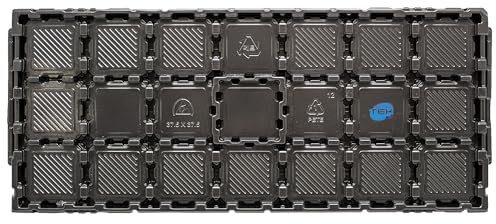 SIMPLETEK - Blister Raccoglitore Tray Retail Grigio Antistatico Impilabile Per 25 CPU Processori LGA 1156 1155 1150 1151 1200 | 21 Slot da 37,5 mm X 37,5 mm | 500212706 (Ricondizionato)