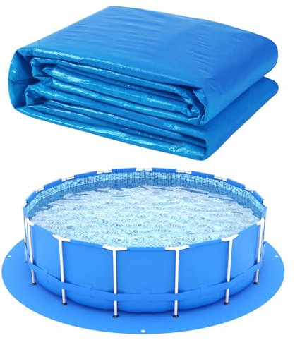 21 x 21 Ft Schwimmbad-Bodentuch, runde Schwimmbad-Plane, Plane für oberirdische Schwimmbäder, robuste Pool-Bodenmatte, Schutzpolster verhindert Durchstiche, Poolplane