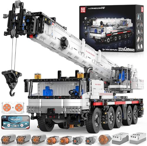 Mould King 17075 Groß Technik LKW Kran Bauset, 3248 Teile Technologie MOC Schwerlastkran Baumaschine Hebekran Klemmbausteine Bausatz, KranwagenAusstellung Modell Spielzeug