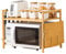 Muzrunq Pianto di Forno a microonde 22x14x16, 5 Pollici a Doppio Strato Supporto microonde in bambù con Slot Tagliente e 4 Ganci per Il Piano di Lavoro da Cucina
