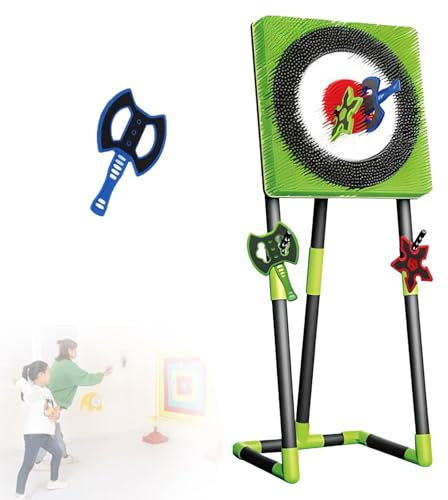 JFBHSD Jeu De Lancer De Hache, Cible Pliable avec Hache Et Fléchettes, Jouet Amusant for L'intérieur Et L'extérieur(Green,Square)