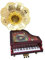 Cabilock 1 Stück Grammophon Klavier mit Aufziehmechanismus Musikbox mit Zarter Melodie Geburtstagsgeschenk für Dunkelrot