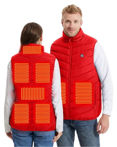 Heated Gilet for Women UK Heated Body Warmer 3 Adjustable Temperature Electric Heated Vest USB Rechargeable Heated Jacket Fleece Washable Heating Waistcoat for Winter Keep Warm( Without Power Bank)