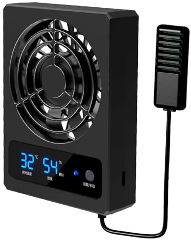 Limtula Ventilateur de terrarium à contrôle automatique pour circulateurs d'air domestiques, reptiles, affichage LED