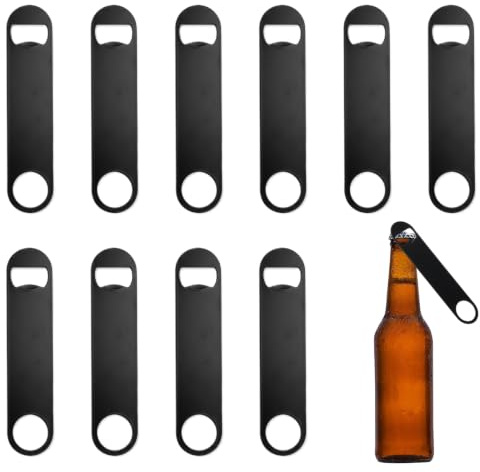 10 Unidades Abrebotellas de Acero Inoxidable, Destapador de Cerveza, Abridor de Botellas, Abrebotellas Plano para Camarero, Portátil, Para Cervezas, Bebidas, Cocina, Bar, Restaurante, Pub