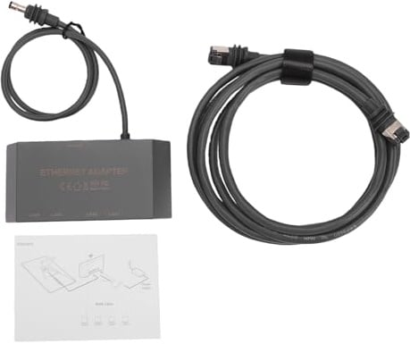 Fafeicy Ethernet-Adapter, 4 Ports, Schnelle Stabile Verbindung, Satelliten-Internet-Adapter mit 1 Gbit/s Cat5e-Kabel für Gen 3 Mini Home Mesh Streaming