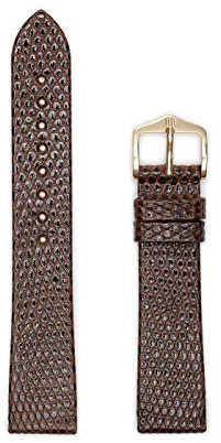 HIRSCH Lizard Medium Brown Leather Watch Strap 01766110-1